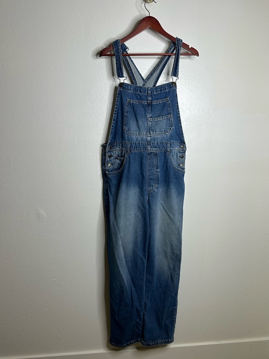 Free People Denim - Free People 100% Cotton Ziggy Denim Straight Leg Overalls Medium Wash